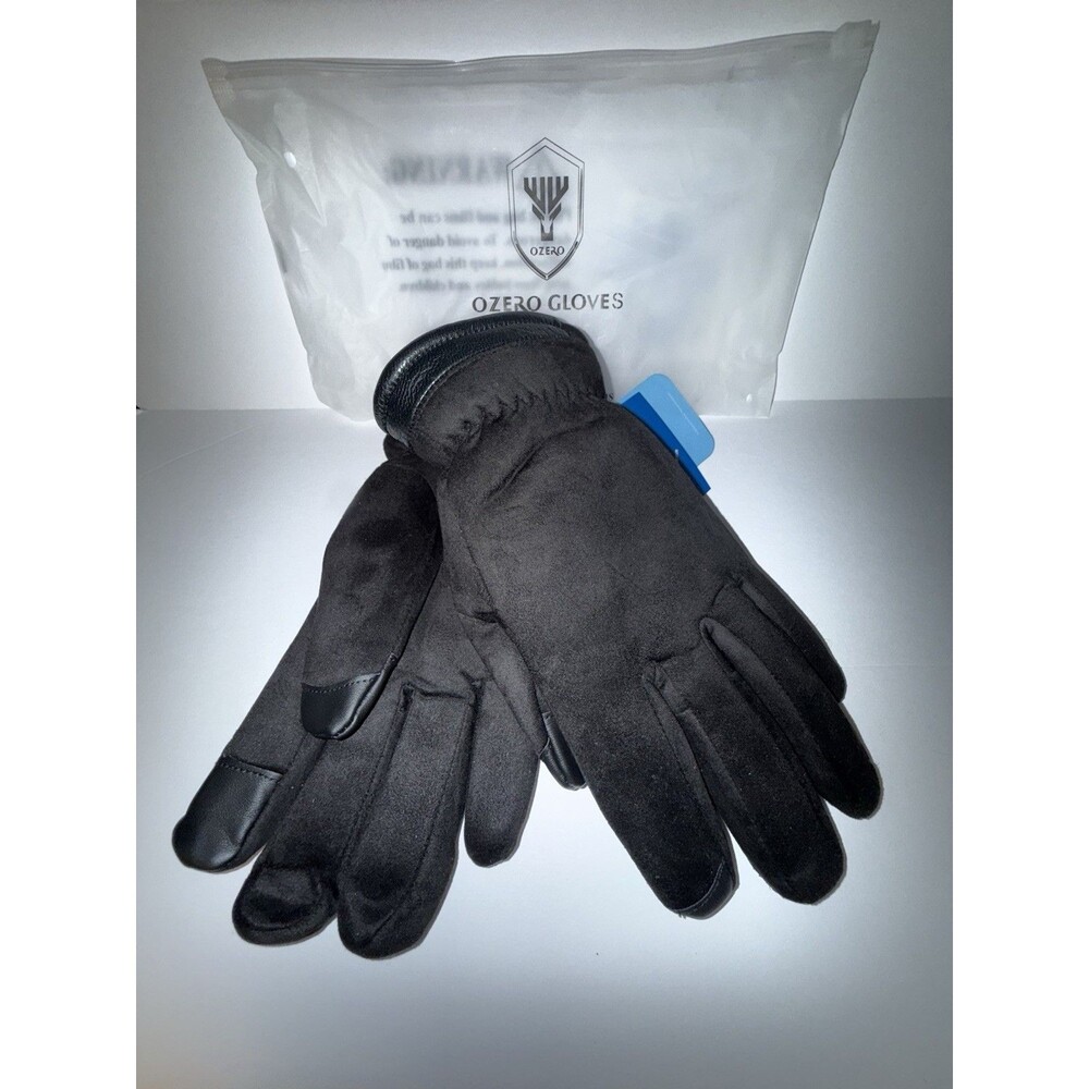 OZERO Winter Gloves Medium Black Suede Waterproof Thermal Cold Weather -30°F